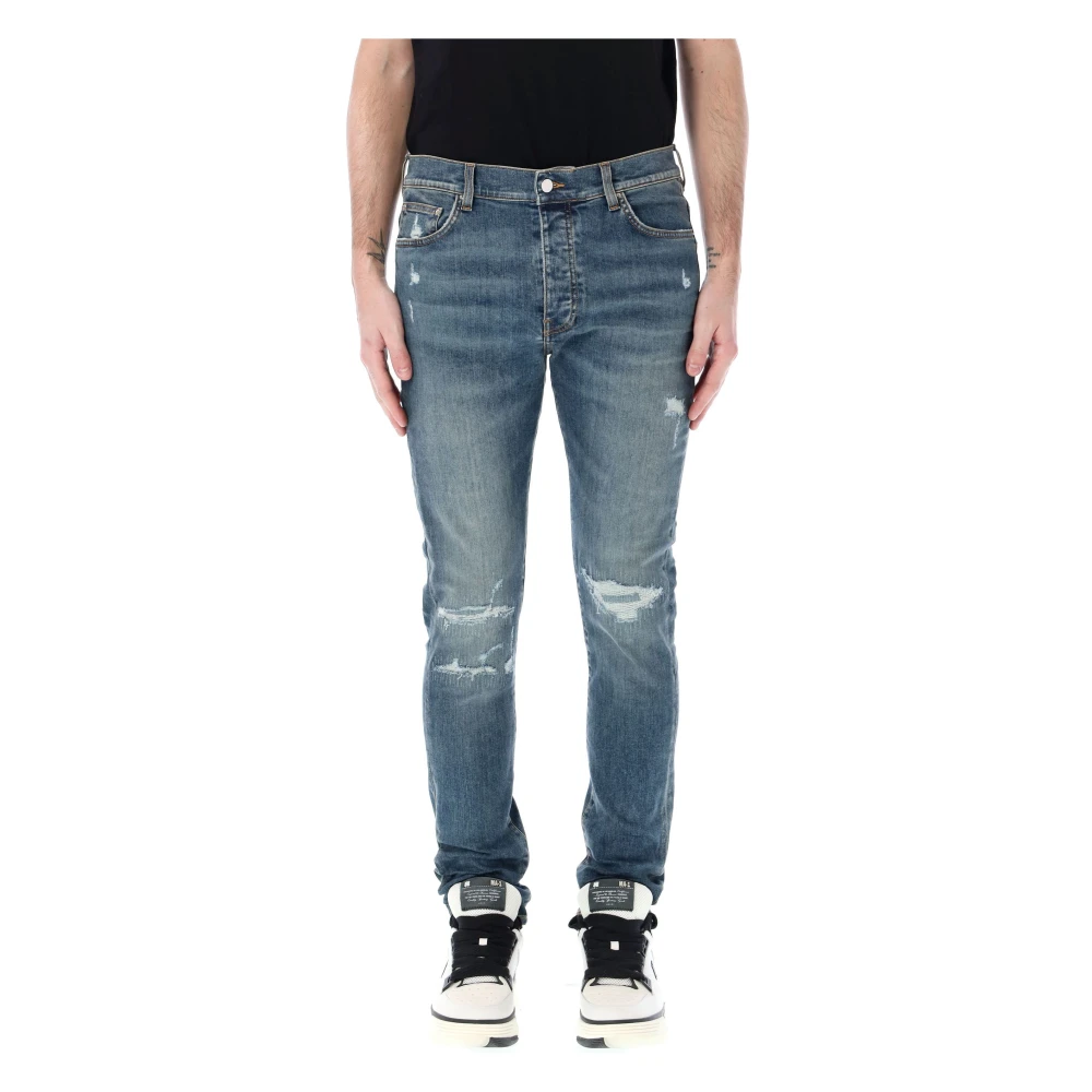 Amiri Versleten skinny jeans in indigo Ss24 Blue Heren