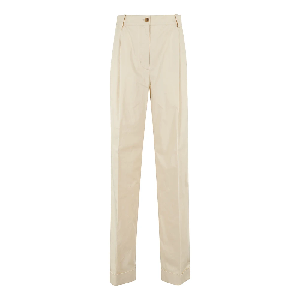 Maison Kitsuné Geplooide Broek Beige Dames