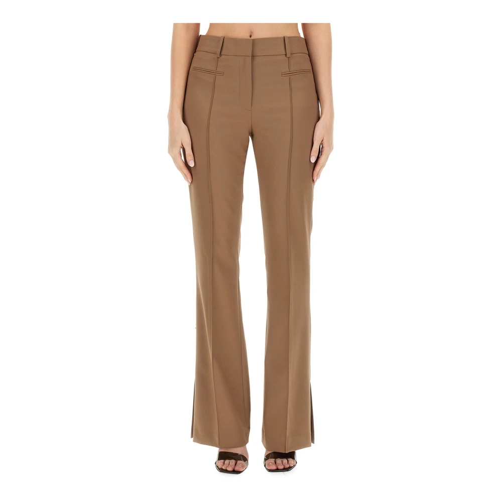 Helmut Lang Brown Tailored Trousers - Female - Wide Trousers - Xs - Trousers
