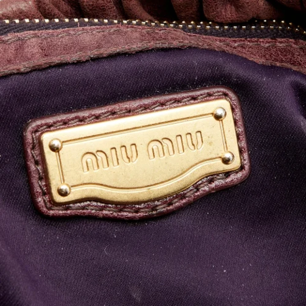 Miu Pre-owned Leather handbags Brown Dames