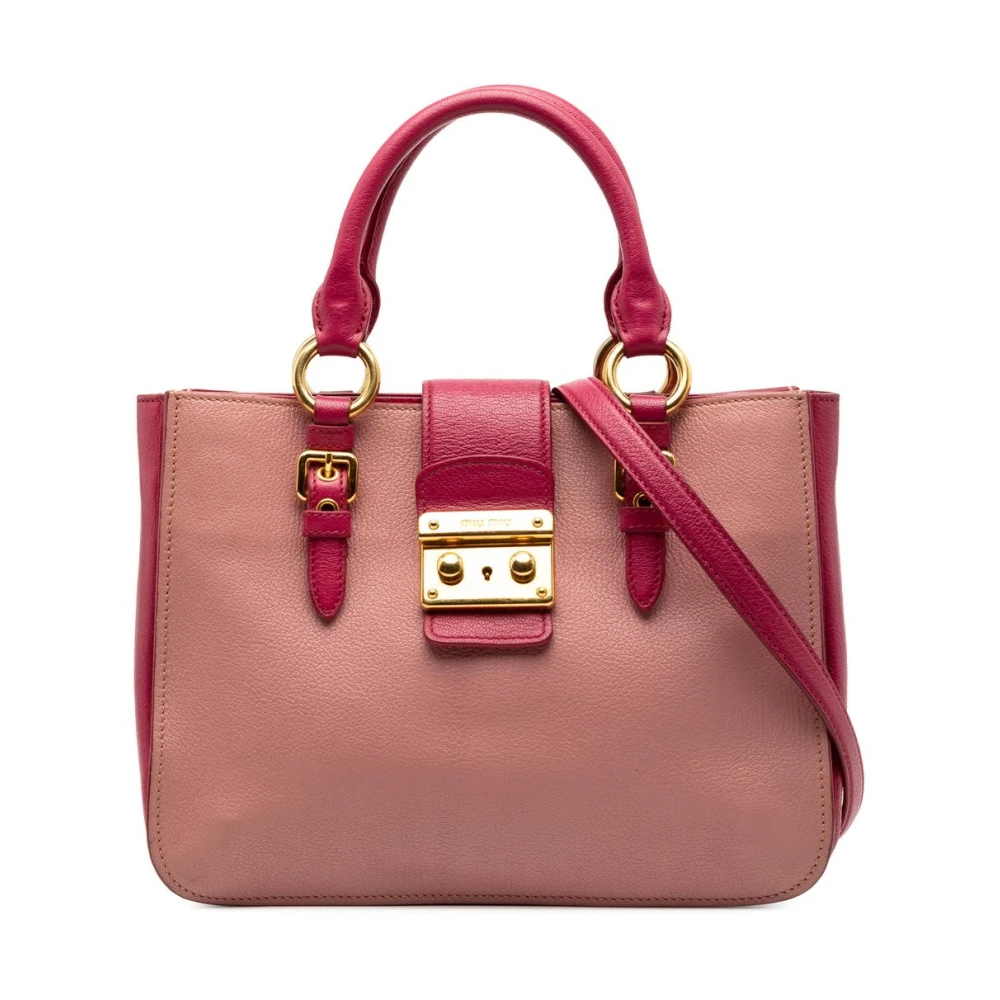 Miu Miu Pre-Owned Women's Pink Vintage Handbags, One Size, Pre-Owned Top Handle Bag