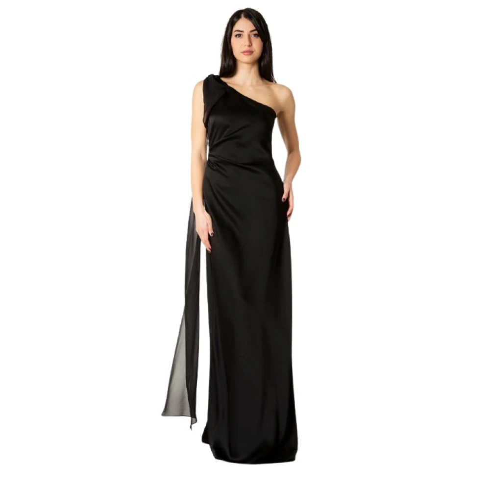 Max Mara Studio Elegant Svart Enaxlad Klänning Black, Dam