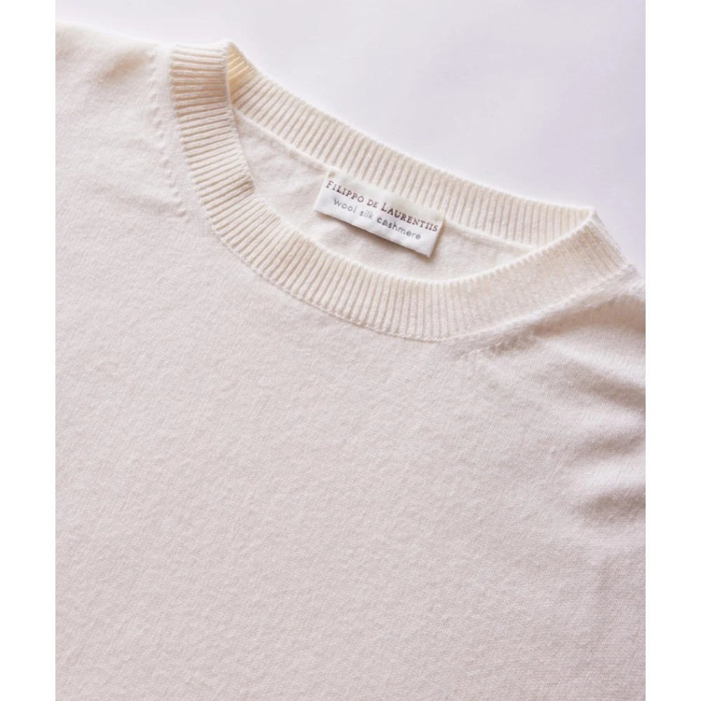 Filippo De Laurentiis Kasjmier Zijde Merino Wol Trui White Dames