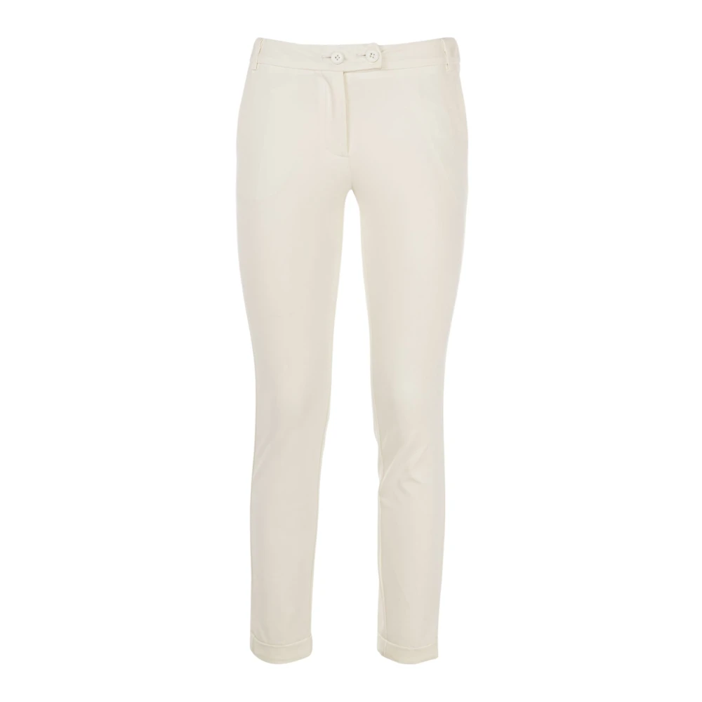 Fracomina Hoge taille chino broek voor dames White Dames