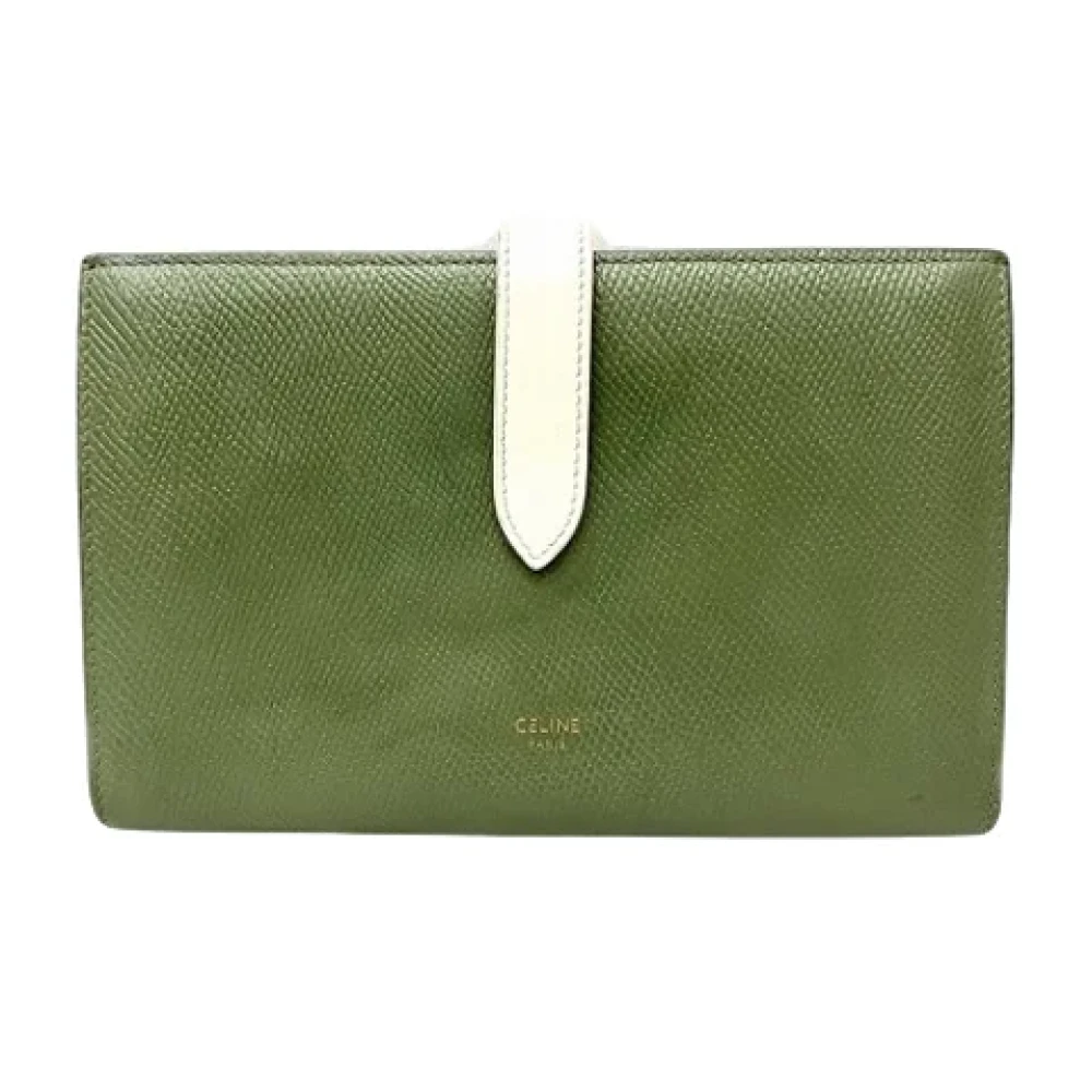 Celine Vintage Pre-owned Leather wallets Green Dames