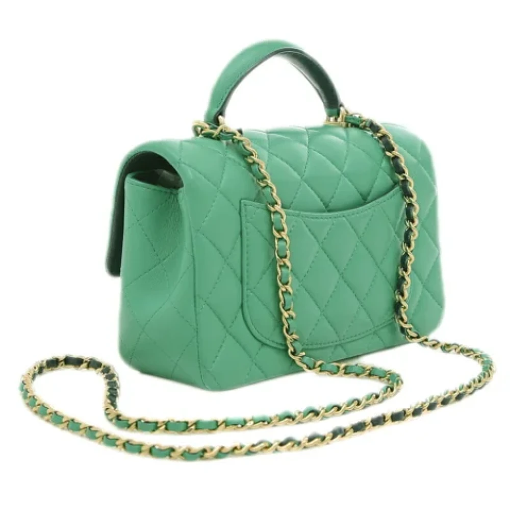 Chanel Vintage Pre-owned Leather chanel-bags Green Dames