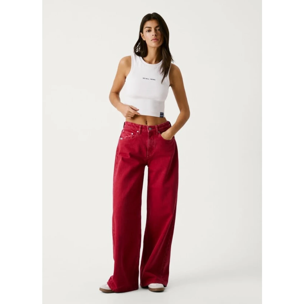 Pepe Jeans Wide Leg Jeans Red Dames