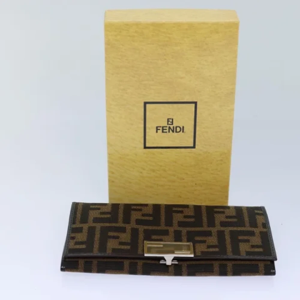 Fendi Vintage Pre-owned Canvas wallets Brown Dames