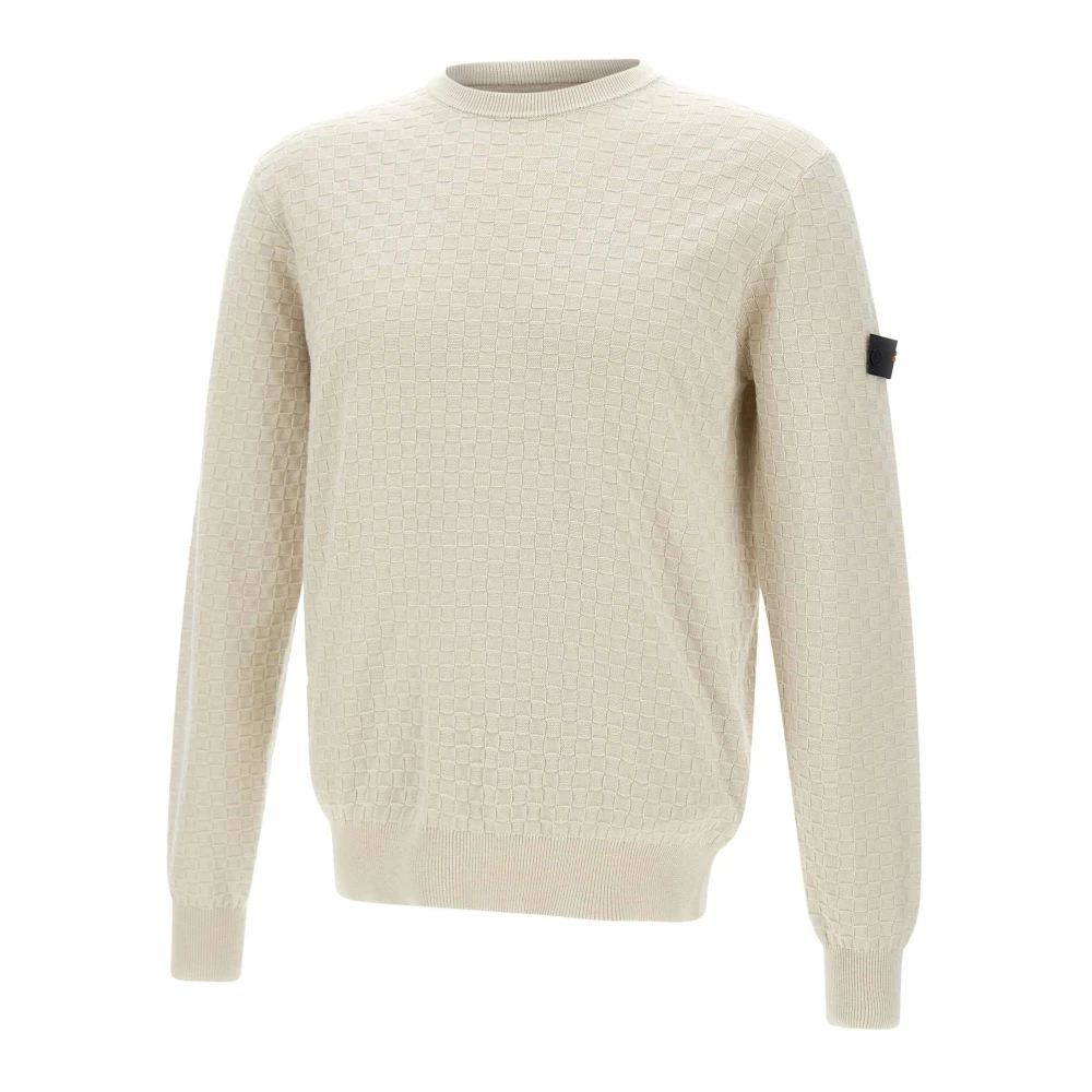 Peuterey White Round-Neck Knitwear, Male, Xl, Omnium Jumper
