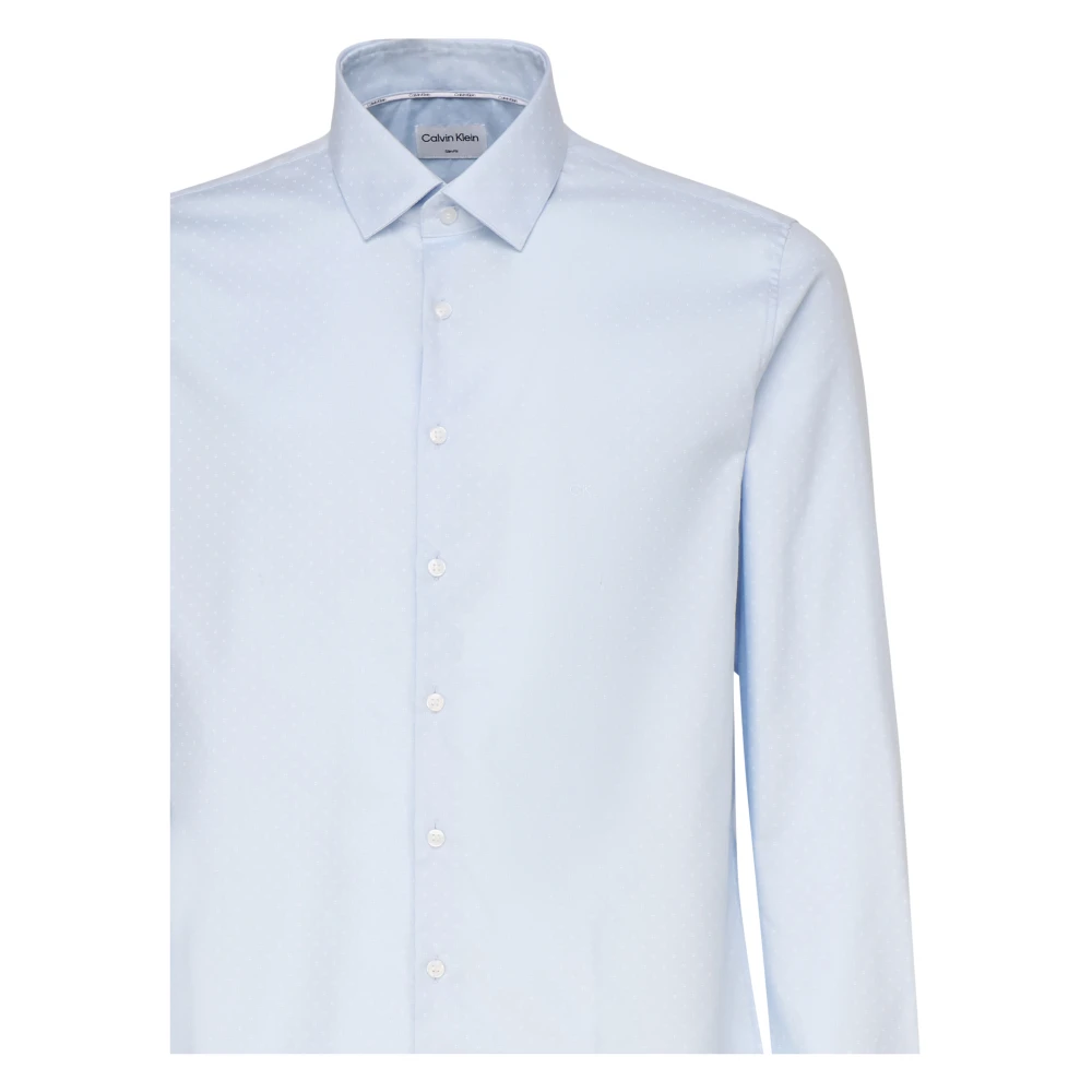 Calvin Klein Katoen Elastaan Shirts Blue Heren