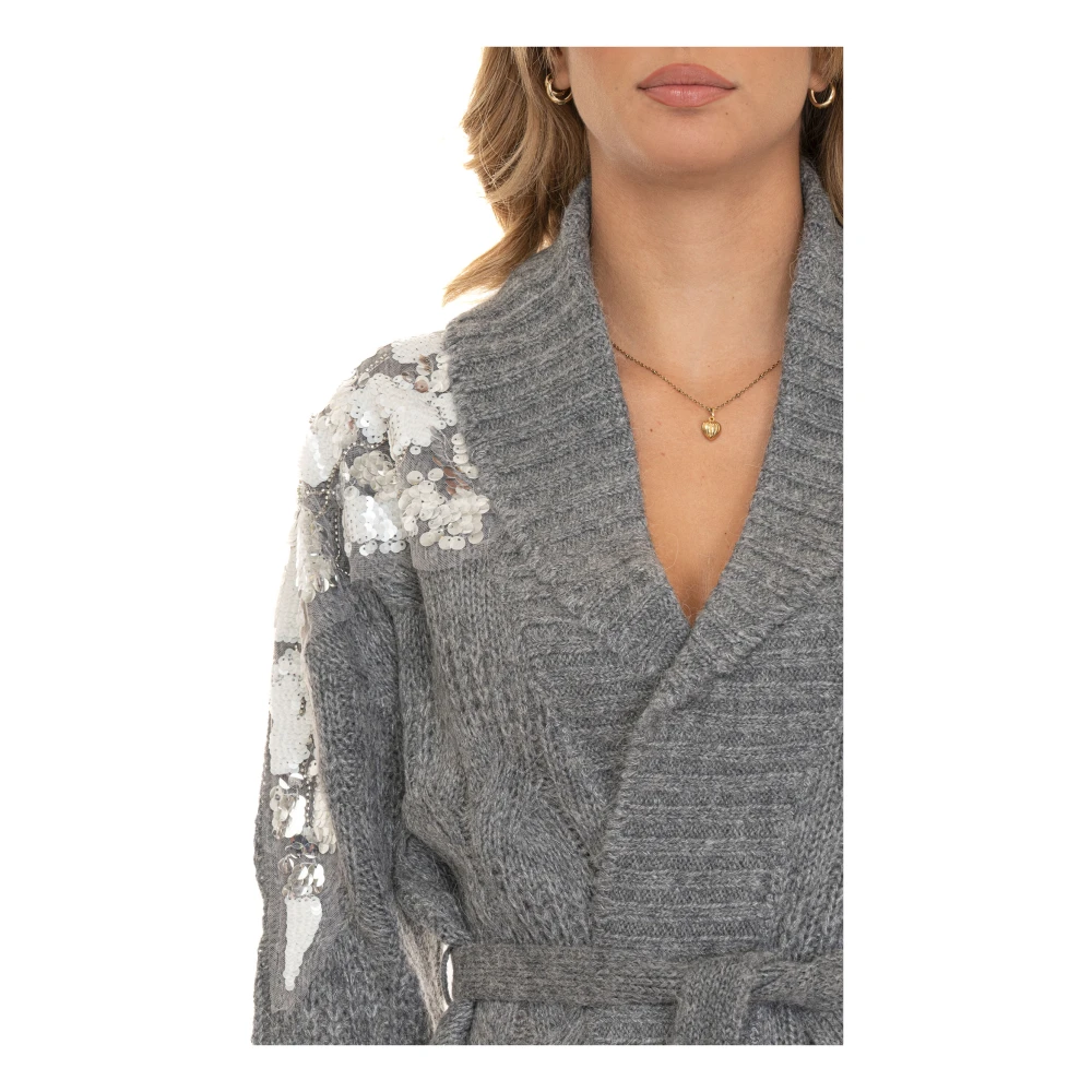 Liu Jo Paillet Ceintuur Lang Vest White Dames