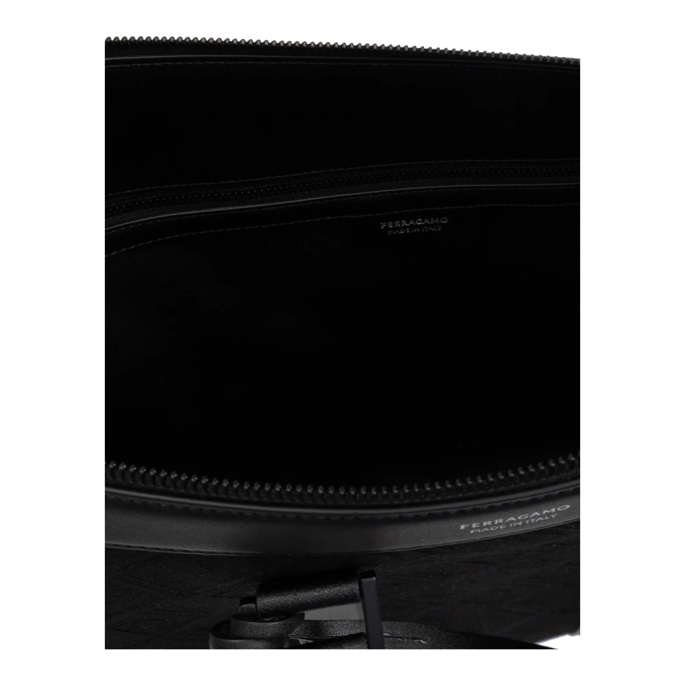 Salvatore Ferragamo Aktetas met schouderband Black Heren