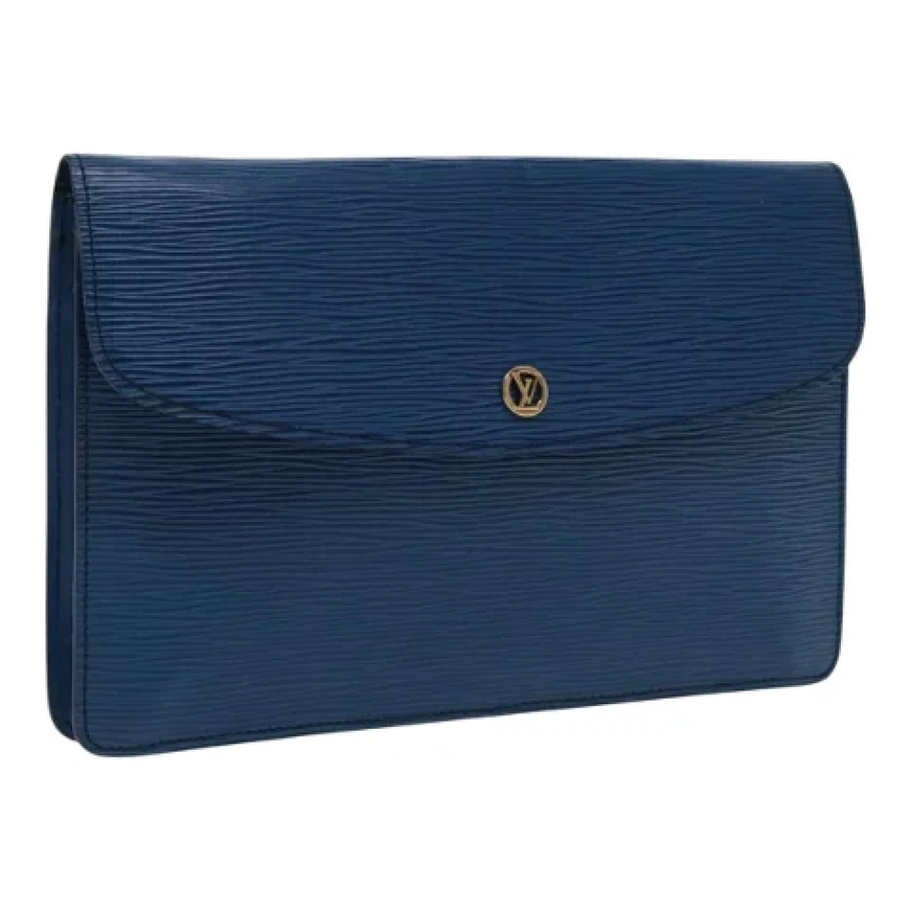 Louis Vuitton Vintage Pre-owned Leather clutches Blue Dames