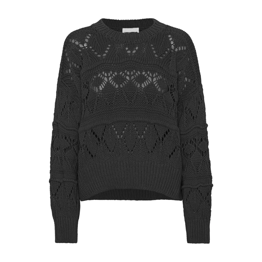 American Dreams Zwarte Katoenen Trui met Origineel Patroon Black Dames