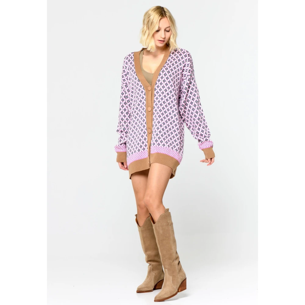Cesare Gaspari Gebreid Vest met Patroon Multicolor Dames