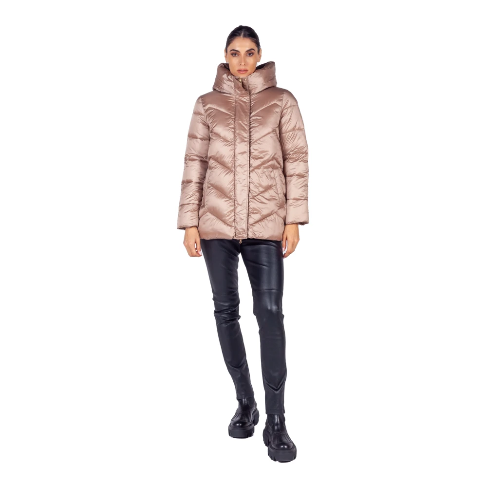 Emme DI Marella Gouden gewatteerde pufferjas met capuchon Yellow Dames