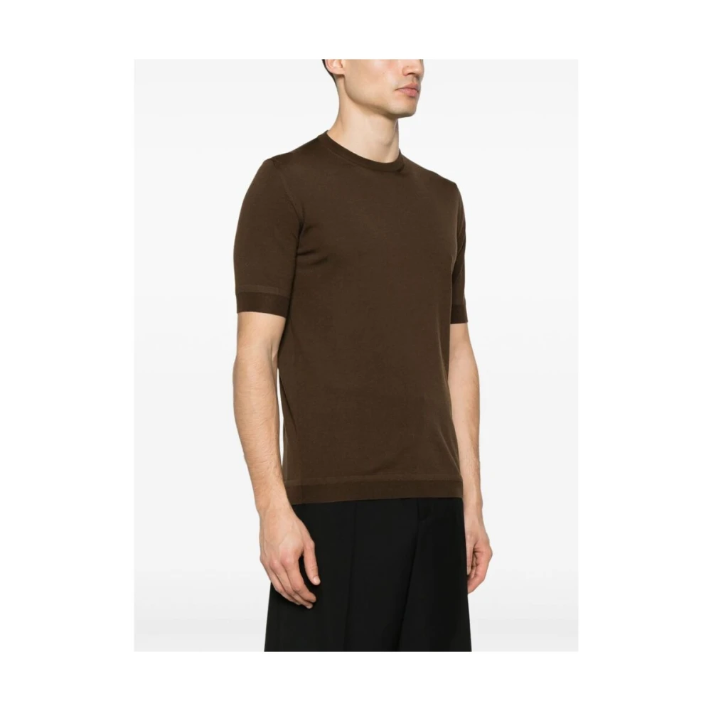 Goes Botanical Botanische Bruine Wol T-shirt Brown Heren