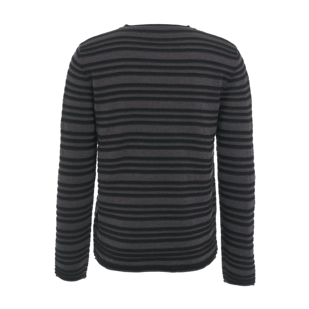 Mauro Grifoni Grijze Gebreide Trui Aw24 Handwas Black Heren
