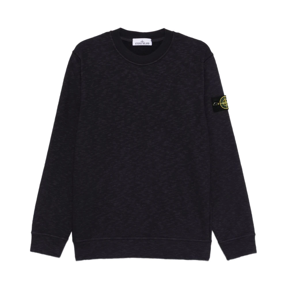 Stone Island Men's Blue Cotton Crewneck Sweatshirt With Badge