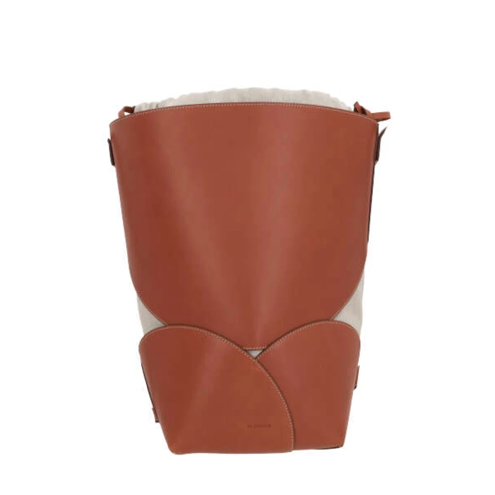 Jil Sander Bruine Bucket Bag met Afneembare Pouch Brown Dames