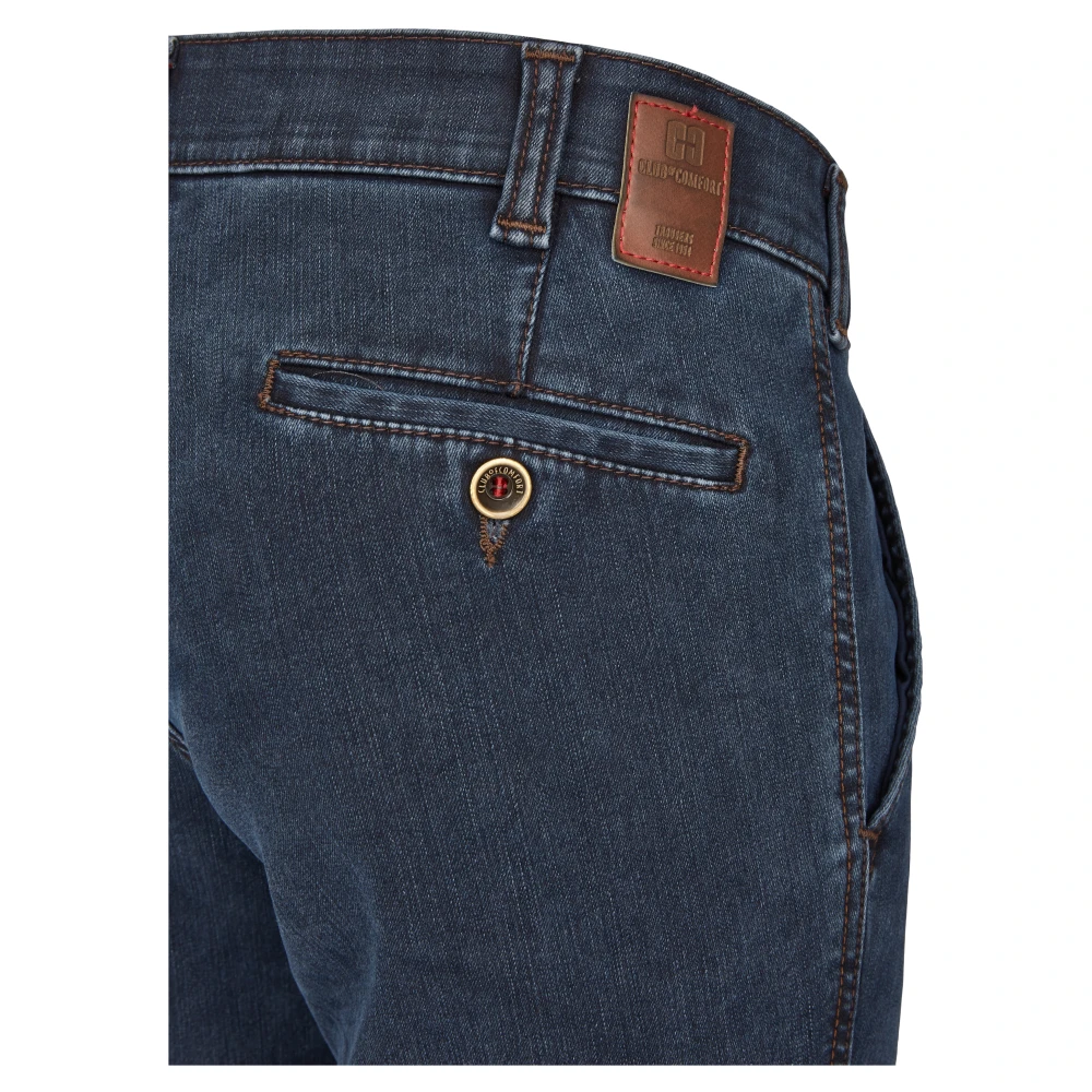 club of comfort Stretch Denim Flat Front Broek Blue Heren