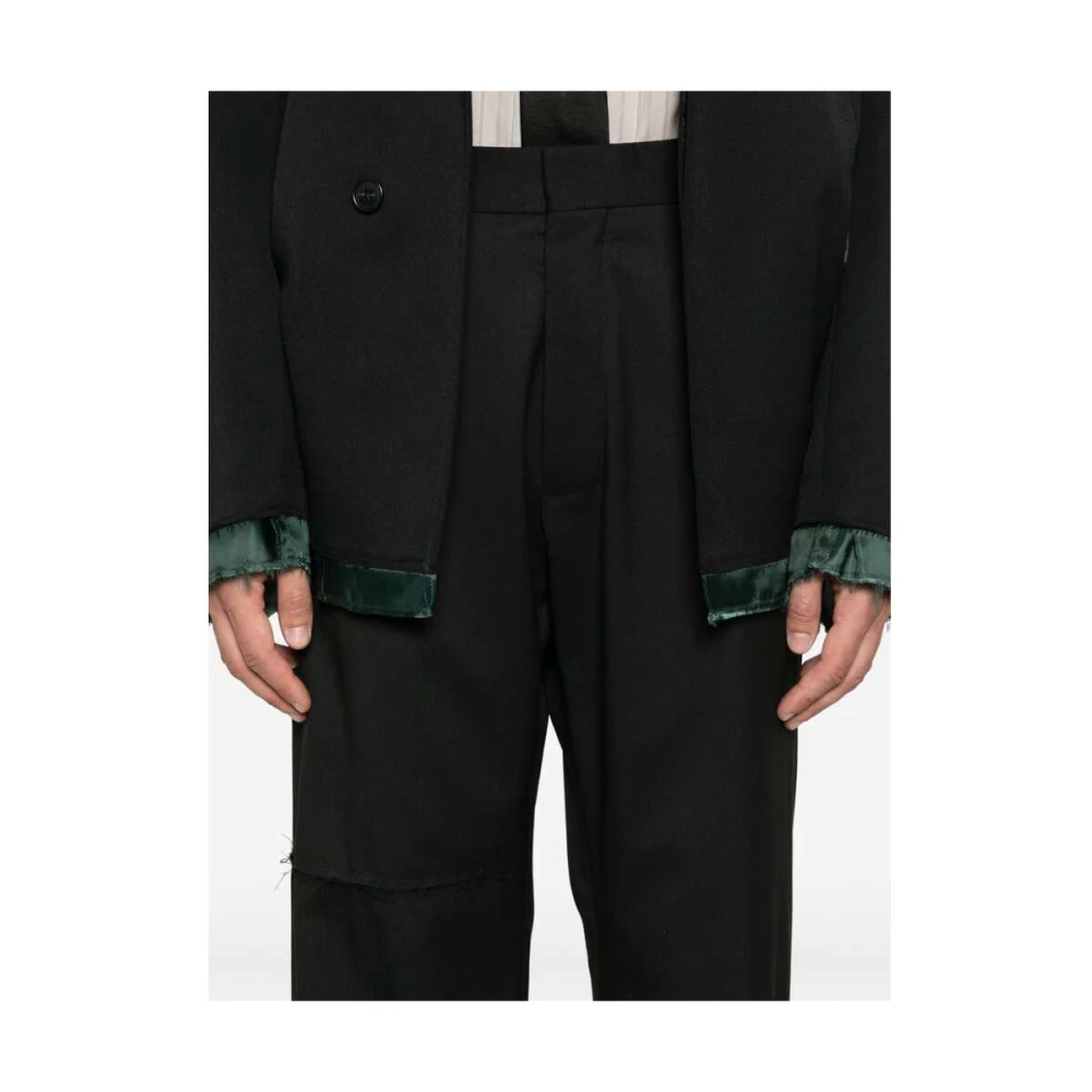 MM6 Maison Margiela Zwarte katoenen pantalon met tailleur snit Black Heren