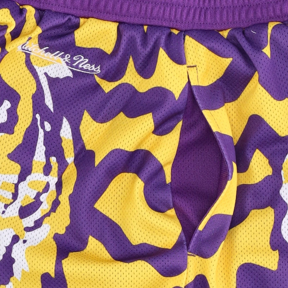 Mitchell & Ness Ncaa Basketbalshorts LSU Tigers Logo Purple Heren