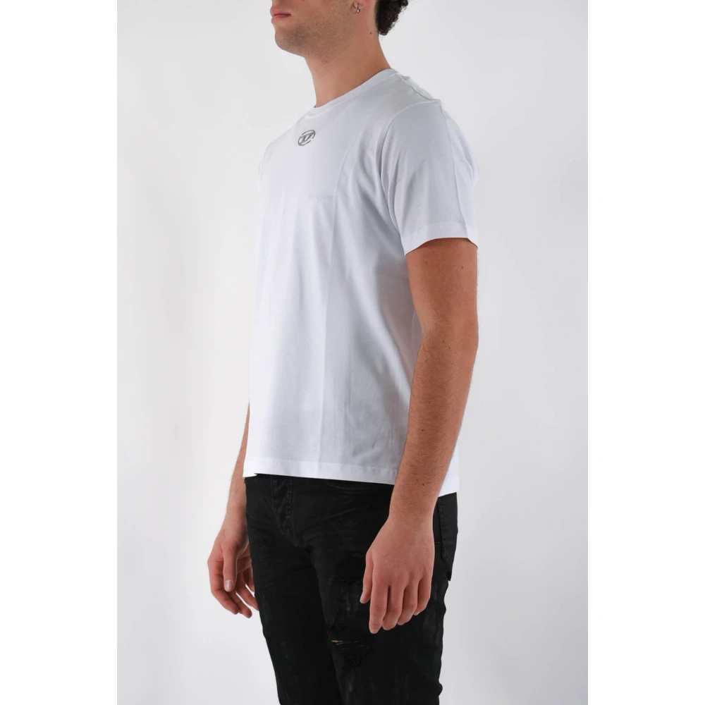 Diesel Katoenen T-shirt met ronde hals White Heren