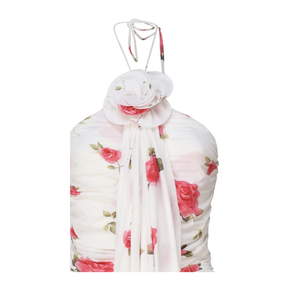 Magda Butrym Bloemen Jersey Coltrui Jurk White Dames
