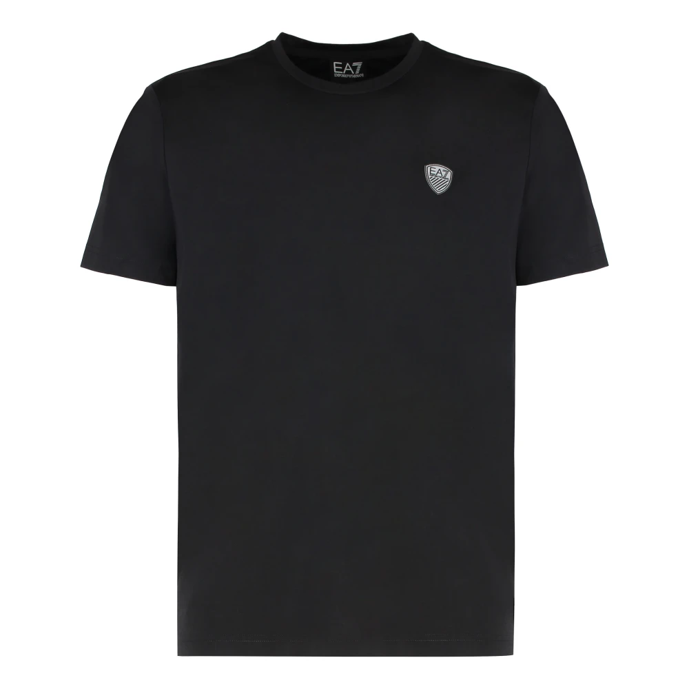 Emporio Armani Ea7 Mannelijk Zwart Logo Print T-Shirt