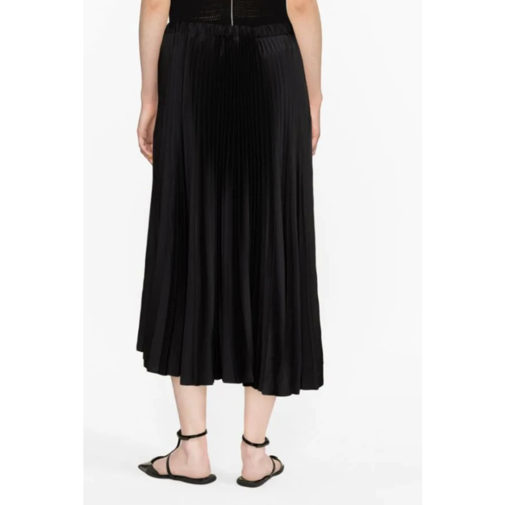 Jil Sander Zwarte Plissérok Black Dames