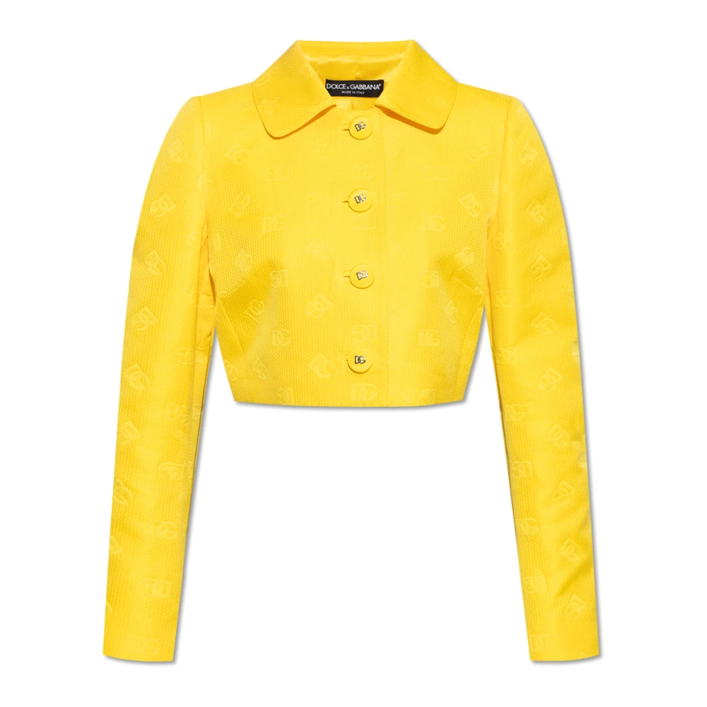 Dolce & Gabbana Women's Yellow Cropped Blazer