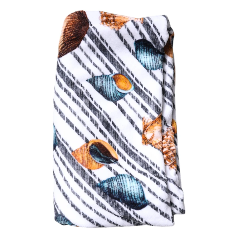 Dolce & Gabbana Unisex Multicolor Striped Seashells Strandlaken