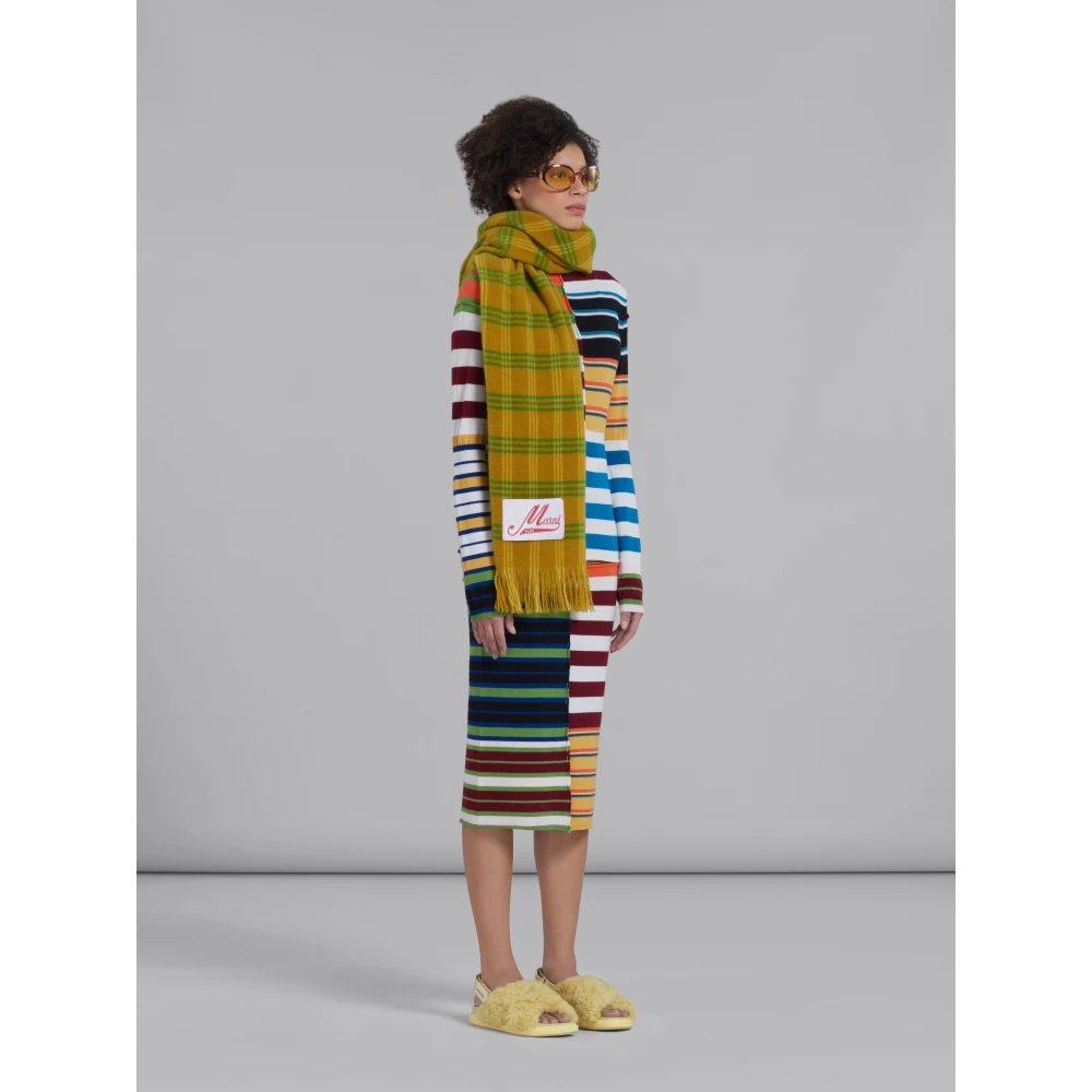 Marni Patchwork Wollen Trui Multicolor Dames
