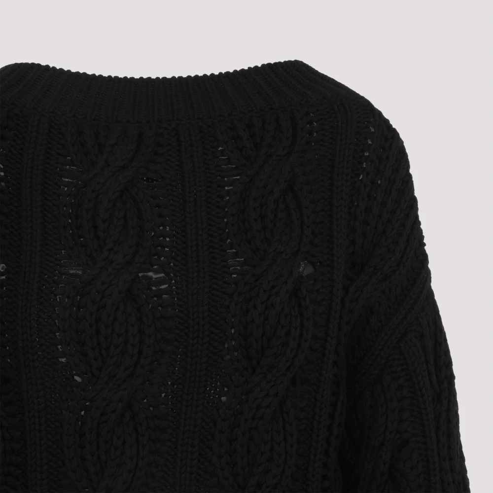 Valentino Off Shoulder Sweater Black Dames