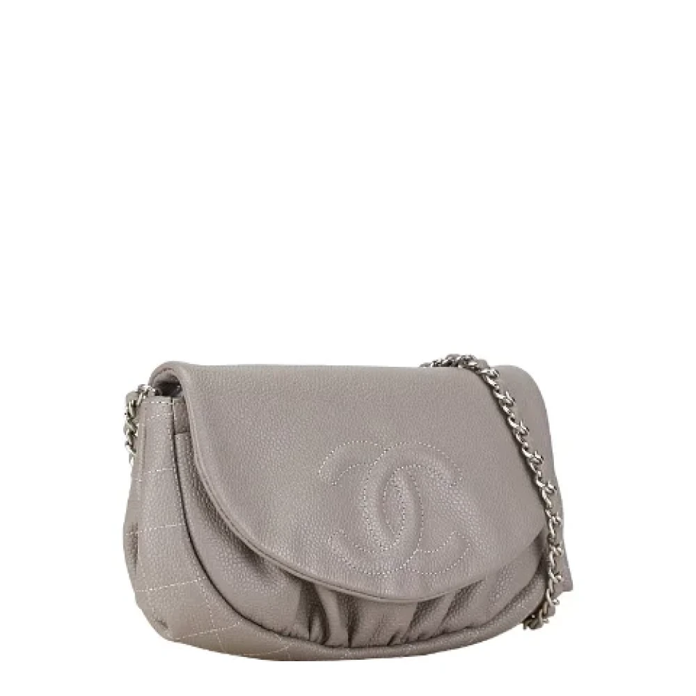 Chanel Vintage Pre-owned Leather chanel-bags Gray Dames