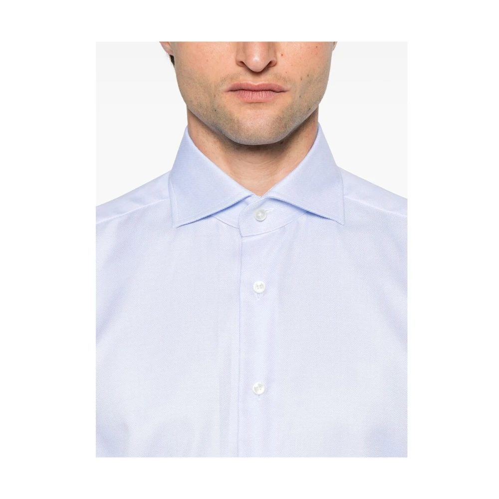 Xacus Lichtblauw Katoenen Overhemd met Knoopsluiting Blue Heren