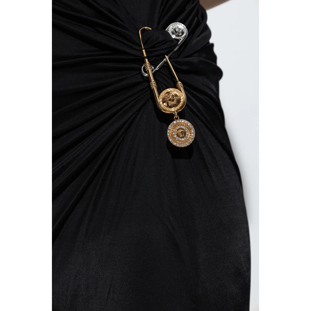 Versace Jurk met logo Black Dames