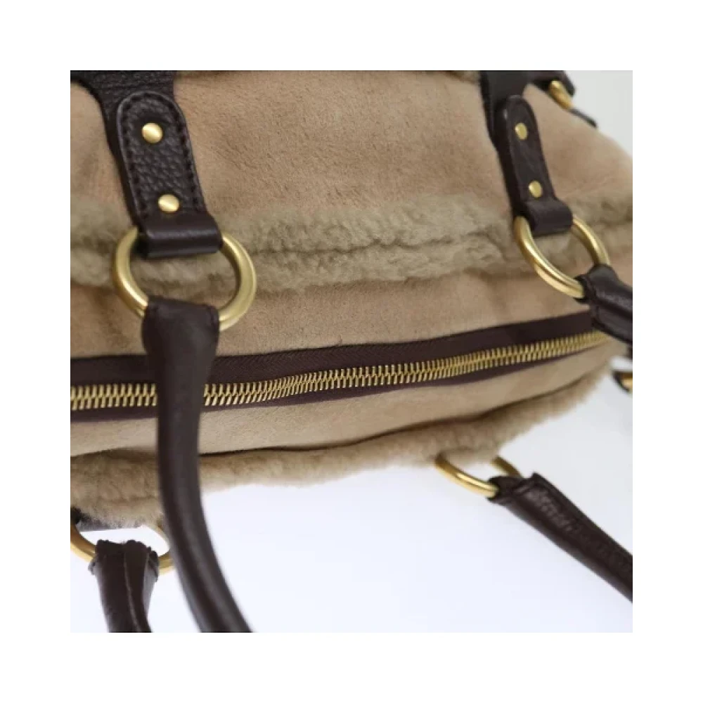 Salvatore Ferragamo Pre-owned Suede handbags Beige Dames