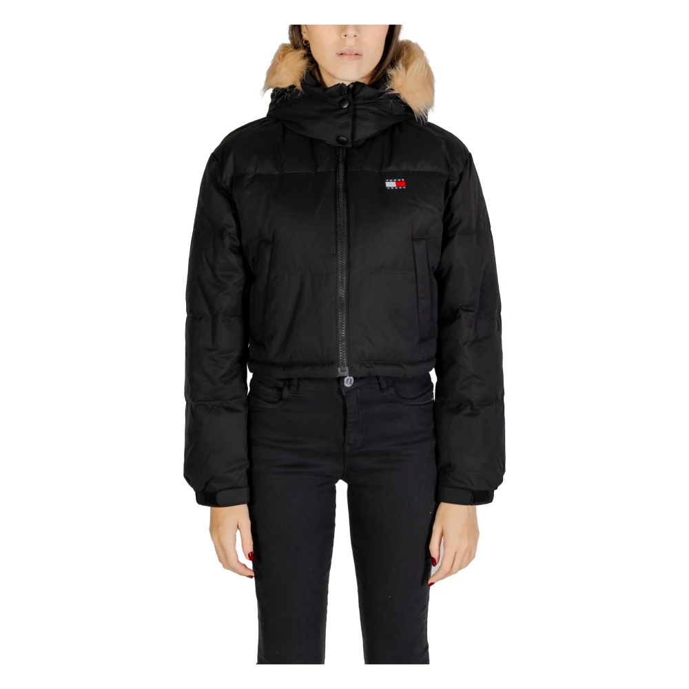 Tommy Jeans Faux Alaska Jassen en Mantels Collectie Black Dames