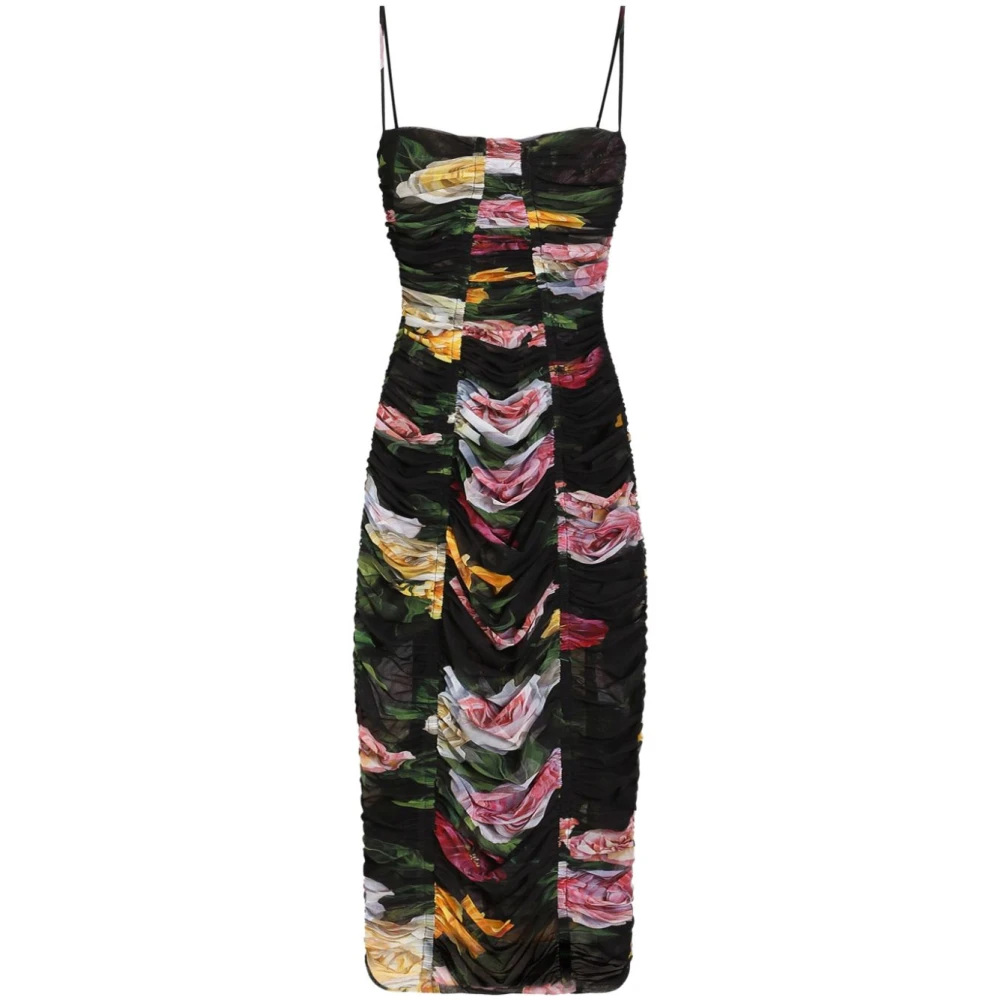 Dolce & Gabbana Roze Gerimpelde Jurk Multicolor Dames