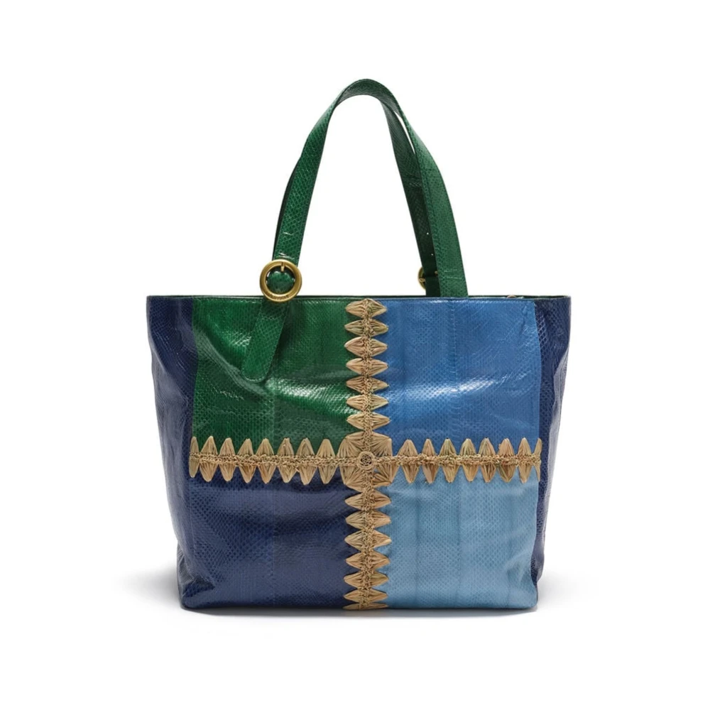 Maliparmi Donna Blu - Patchwork Thread Shopping Bag - Bags - One Size
