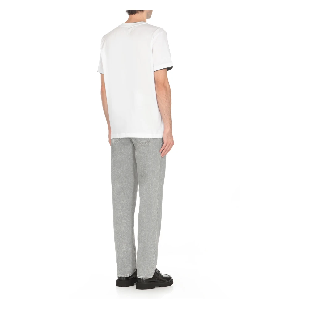 PESERICO Witte Katoenen T-shirt met Logo White Heren