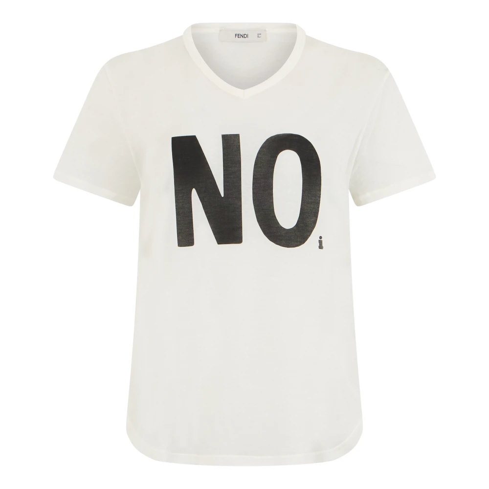 FENDI | Ivory cotton jersey T-shirt with Noi print | Women | S - Bild 5