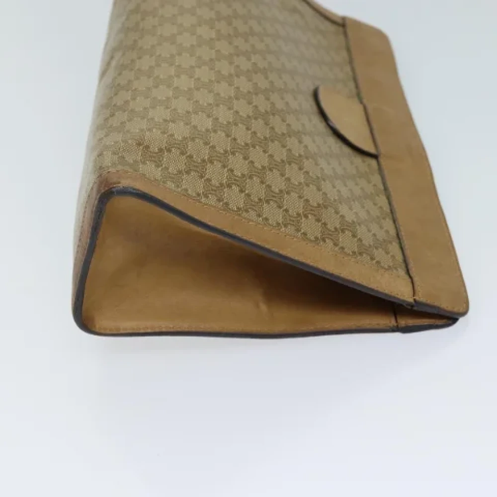 Celine Vintage Pre-owned Canvas clutches Beige Dames