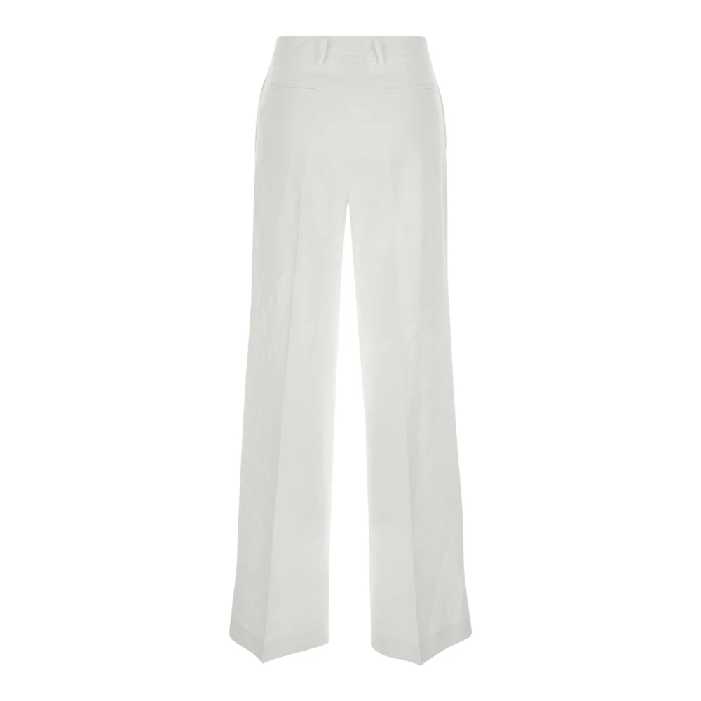 Plain Units Wijde Pijp Linnen Broek Wit White Dames