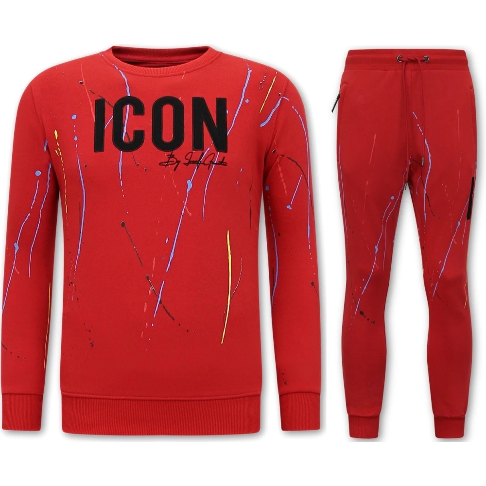 Local Fanatic Stor sportkläder Icon Painted - 11-6511R Red, Herr