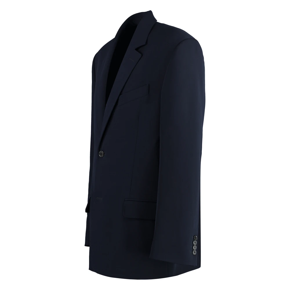 Balenciaga Garde-Robe Wollen Jas Blue Heren
