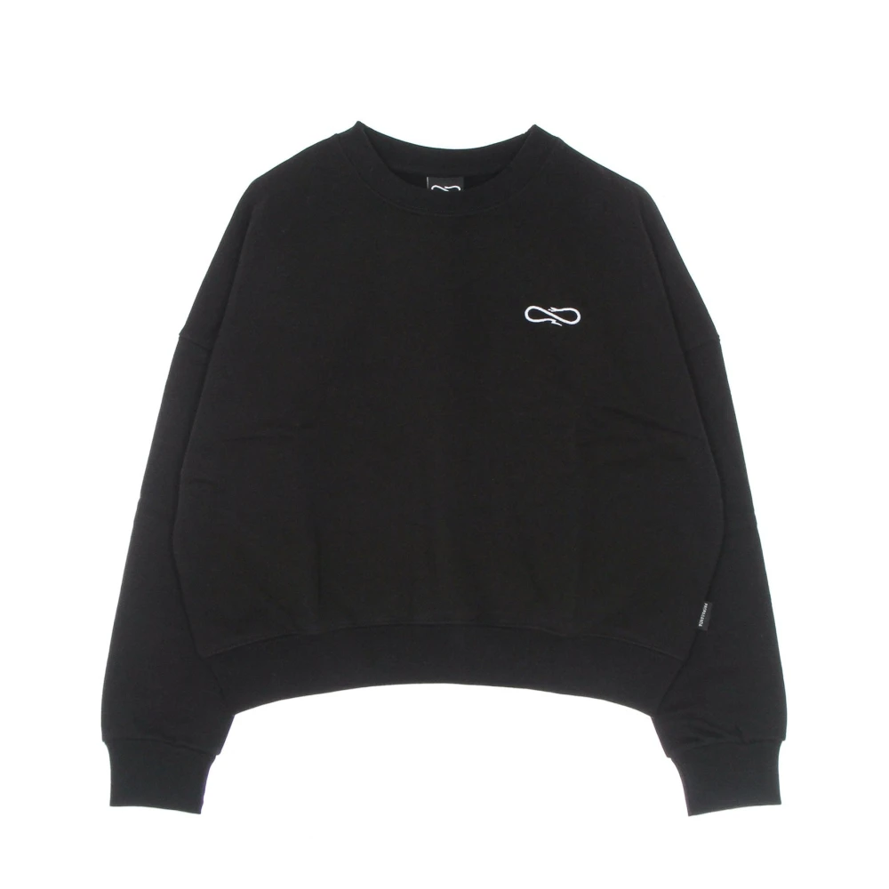 Propaganda Zwarte Cropped Crewneck Sweatshirt met Logo Black Dames