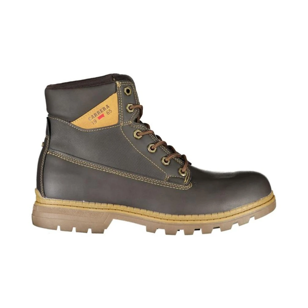 Carrera Men's Brown Polyester Boots With Contrast Details - Lace-Up Boots - 9 Uk- Shoes